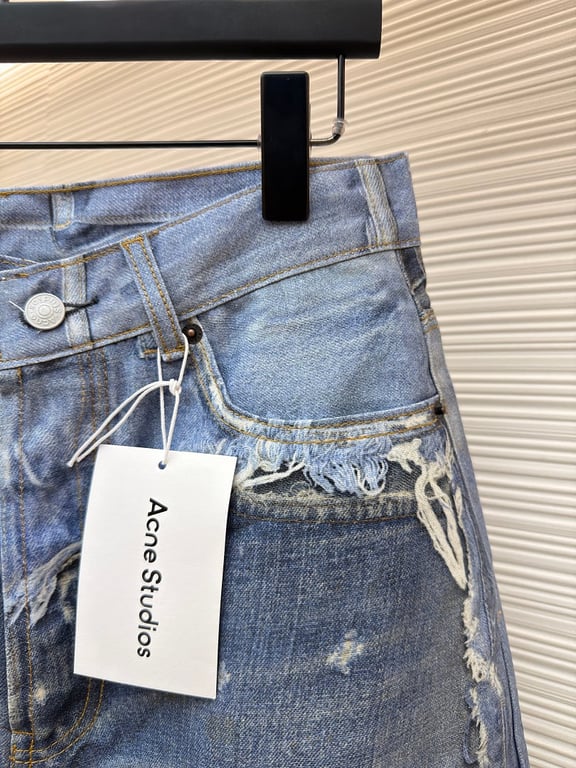 Acne Studios 6C967-60L Distressed Denim Shorts - 13