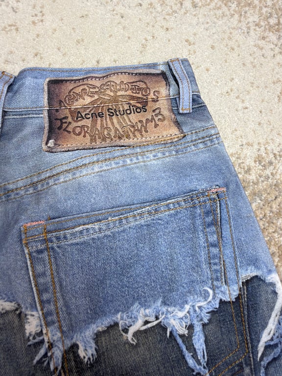 Acne Studios 6C967-60L Distressed Denim Shorts - 8