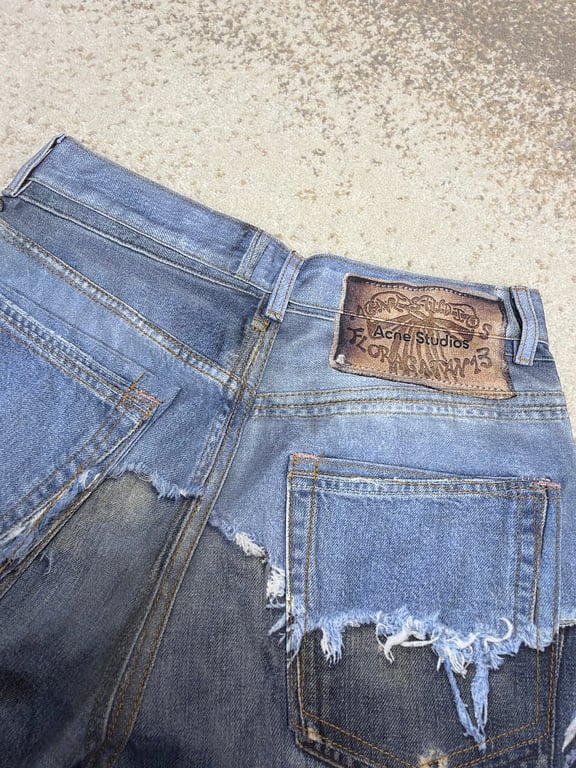 Acne Studios 6C967-60L Distressed Denim Shorts - 9