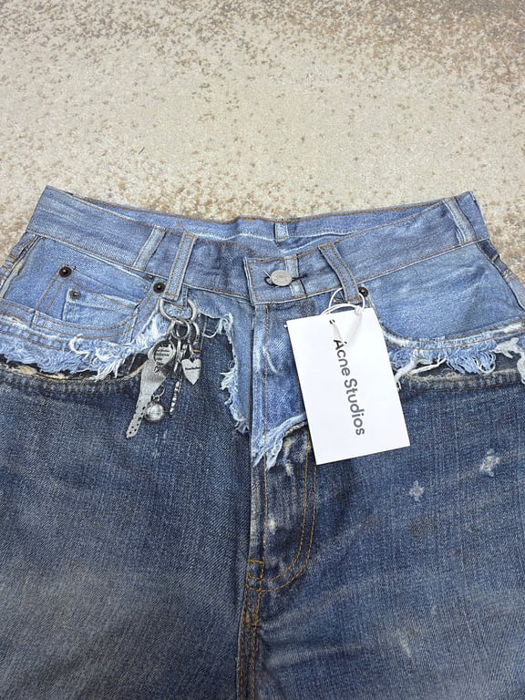 Acne Studios 6C967-60L Distressed Denim Shorts - 10