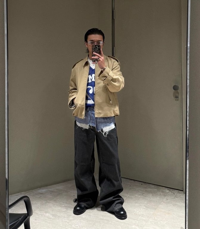 Acne Studios Hybrid Pinstripe Jeans 6C962-60L - 4