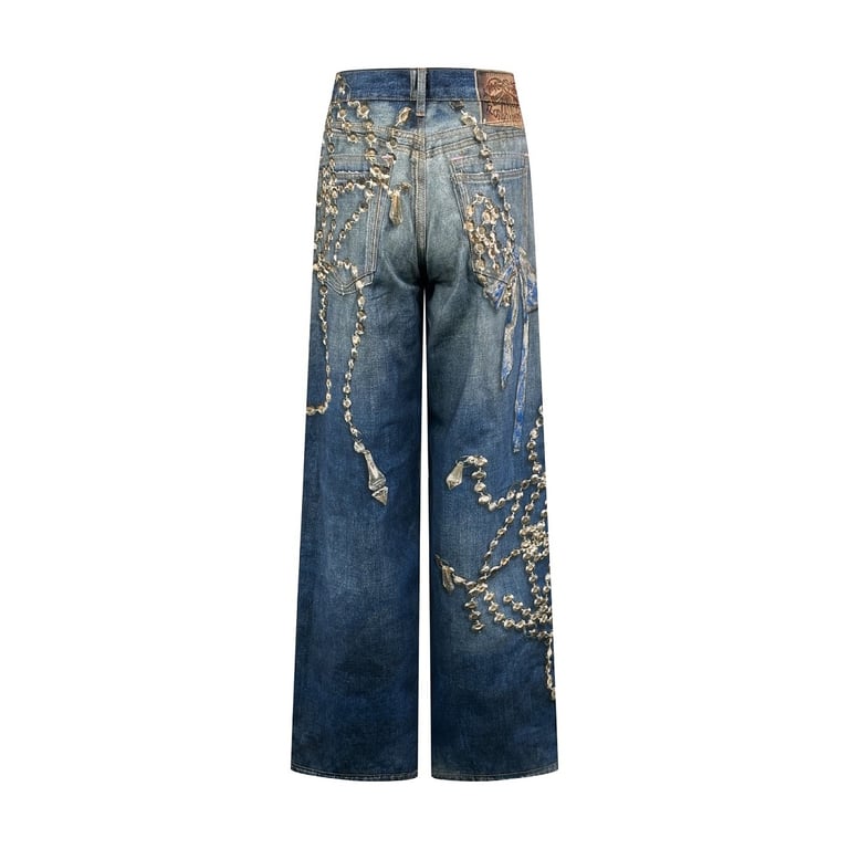 Acne Studios 6B851-60L Trompe L'oeil Printed Jeans - 3