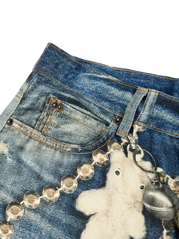 Acne Studios 6B851-60L Trompe L'oeil Printed Jeans - 5