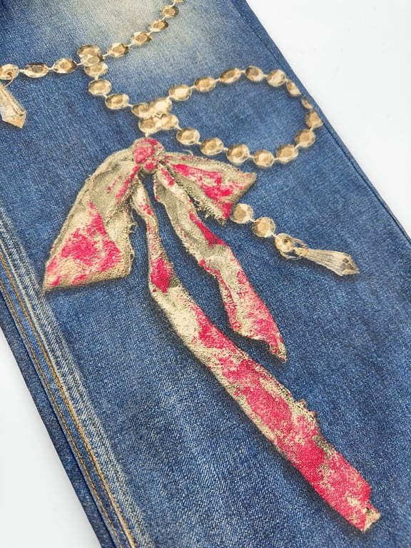 Acne Studios 6B851-60L Trompe L'oeil Printed Jeans - 9