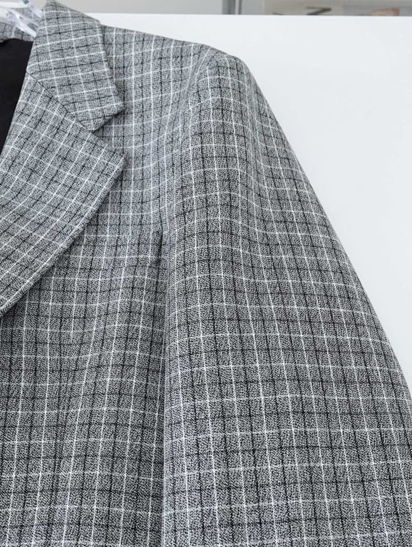 Acne Studios Grey Checkered Blazer - 6