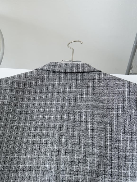 Acne Studios Grey Checkered Blazer - 7