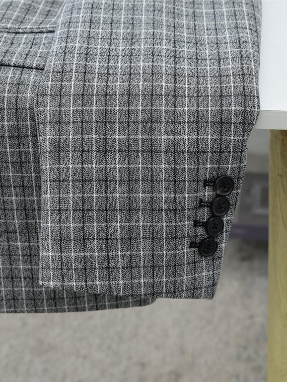 Acne Studios Grey Checkered Blazer - 8
