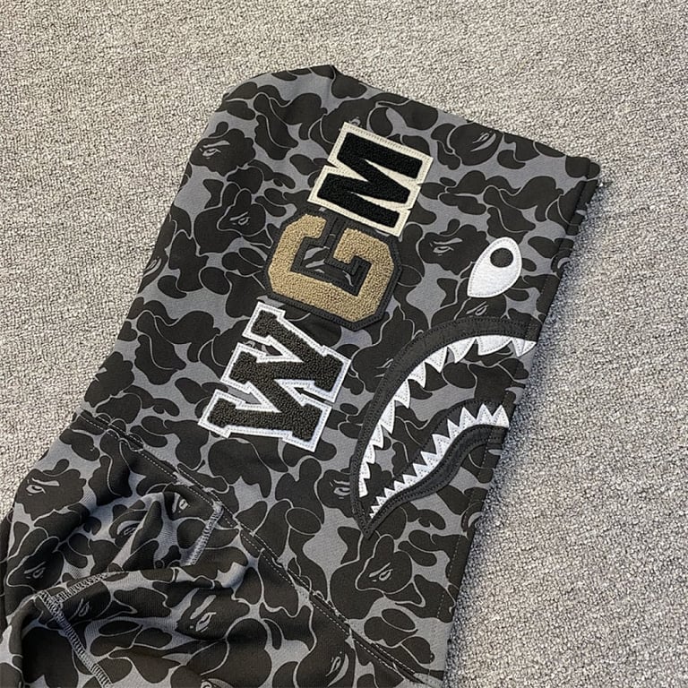 BAPE Shark Full Zip Hoodie Black Camo - 9