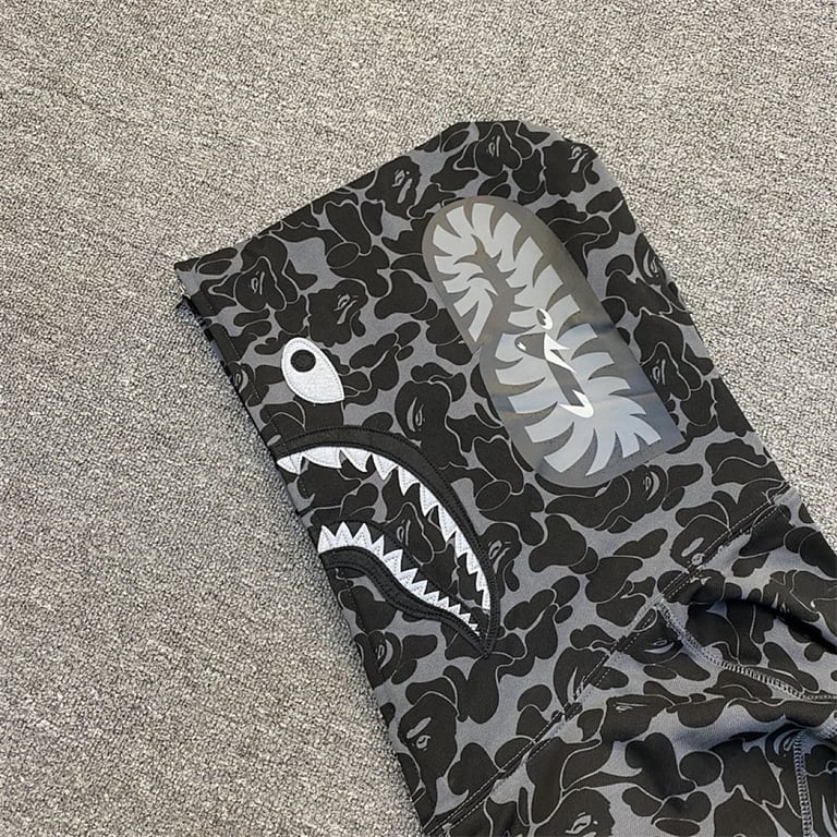 BAPE Shark Full Zip Hoodie Black Camo - 10