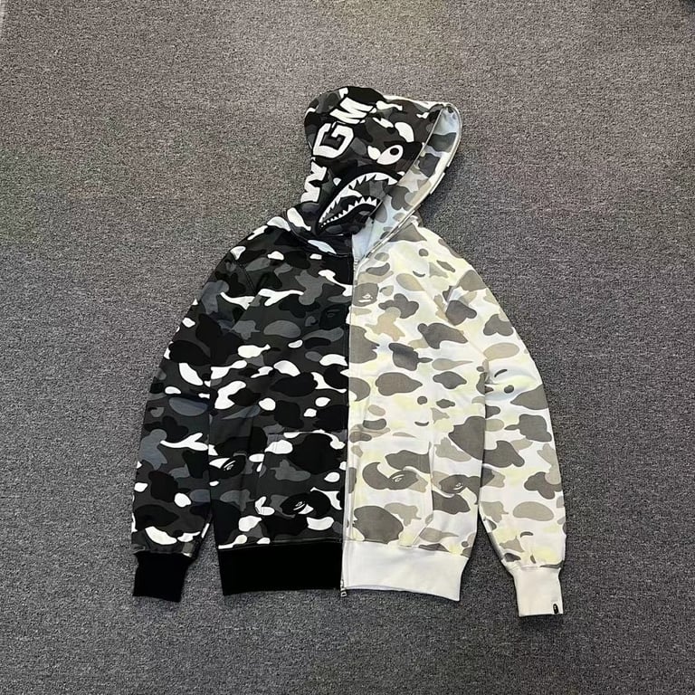 BAPE Shark Full Zip Hoodie Split Camo - 2