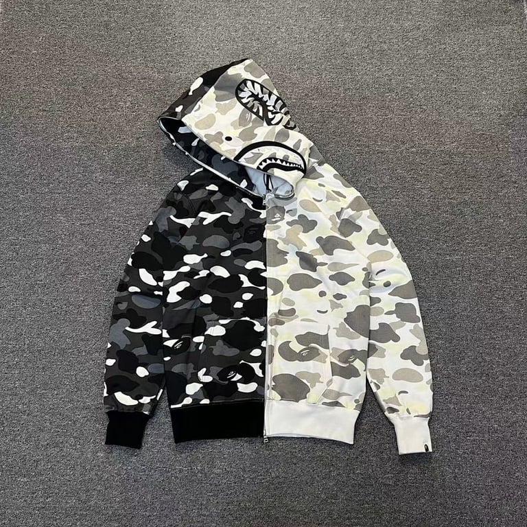 BAPE Shark Full Zip Hoodie Split Camo - 3