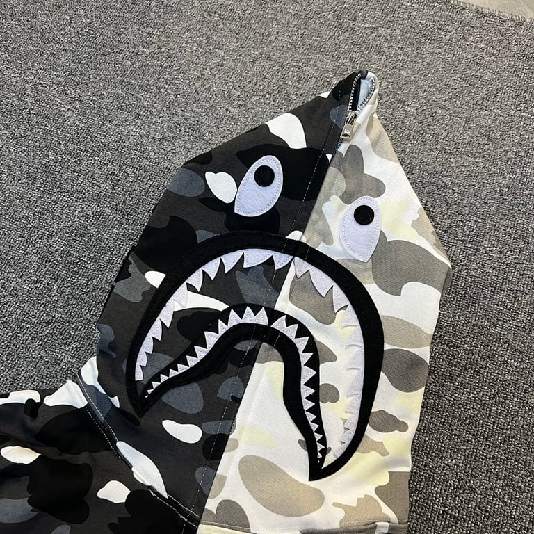 BAPE Shark Full Zip Hoodie Split Camo - 4