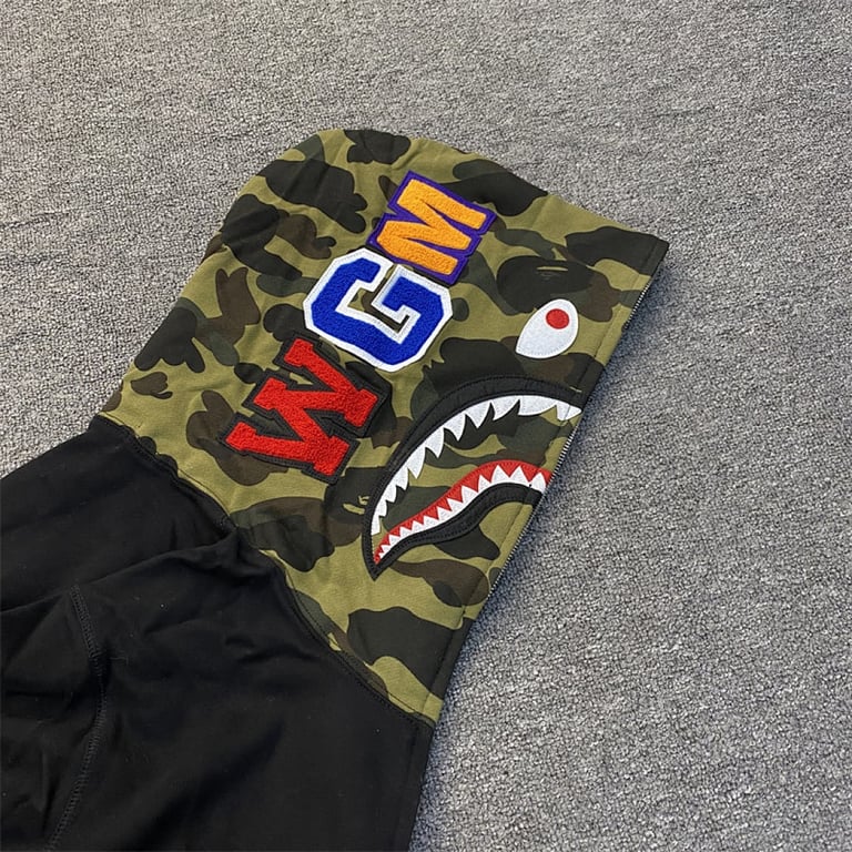 BAPE Shark Full Zip Hoodie Camo Sleeve - 14