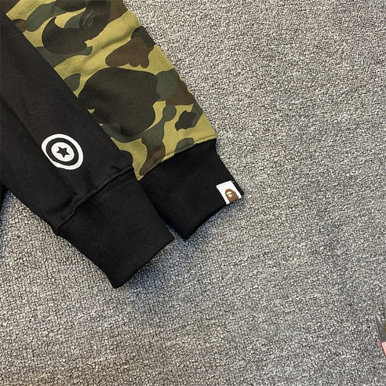 BAPE Shark Full Zip Hoodie Camo Sleeve - 18