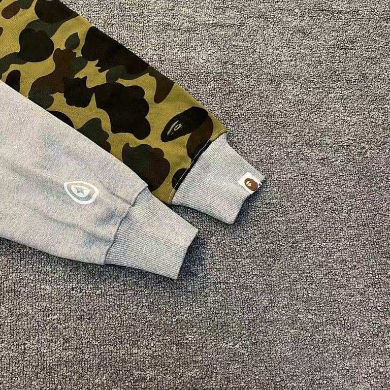BAPE Shark Full Zip Hoodie Camo Sleeve - 24