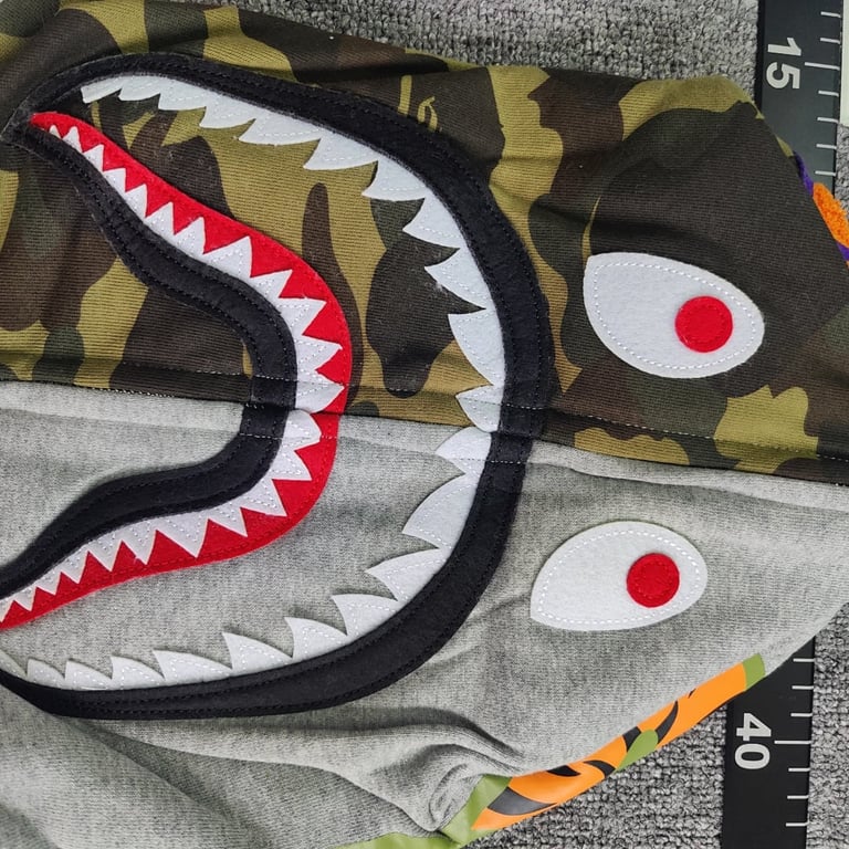 BAPE Shark Full Zip Hoodie Camo Sleeve - 31
