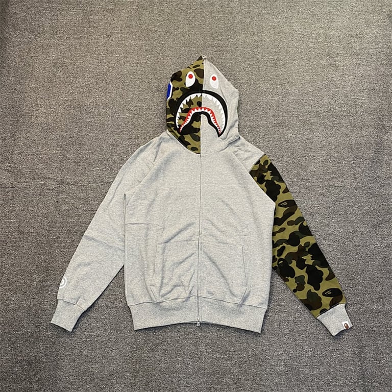BAPE Shark Full Zip Hoodie Camo Sleeve - 5