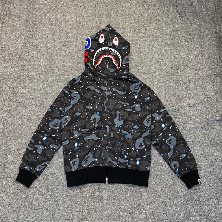 BAPE Shark Full Zip Hoodie Camo White - 14