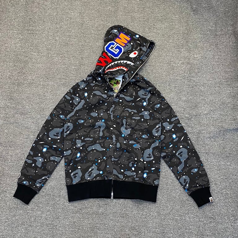 BAPE Shark Full Zip Hoodie Camo White - 16
