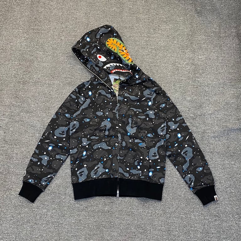 BAPE Shark Full Zip Hoodie Camo White - 17