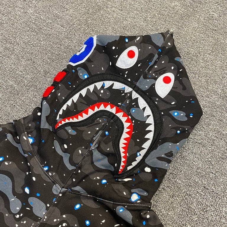 BAPE Shark Full Zip Hoodie Camo White - 18
