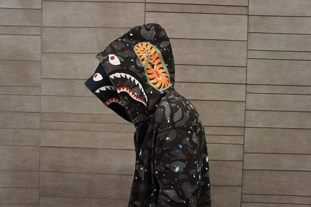 BAPE Shark Full Zip Hoodie Camo White - 25