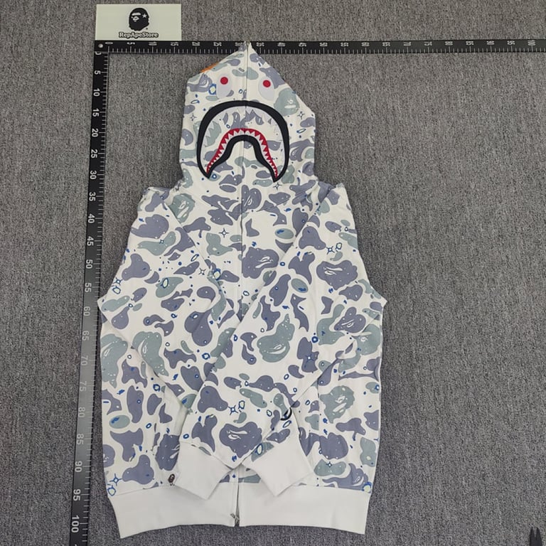 BAPE Shark Full Zip Hoodie Camo White - 34