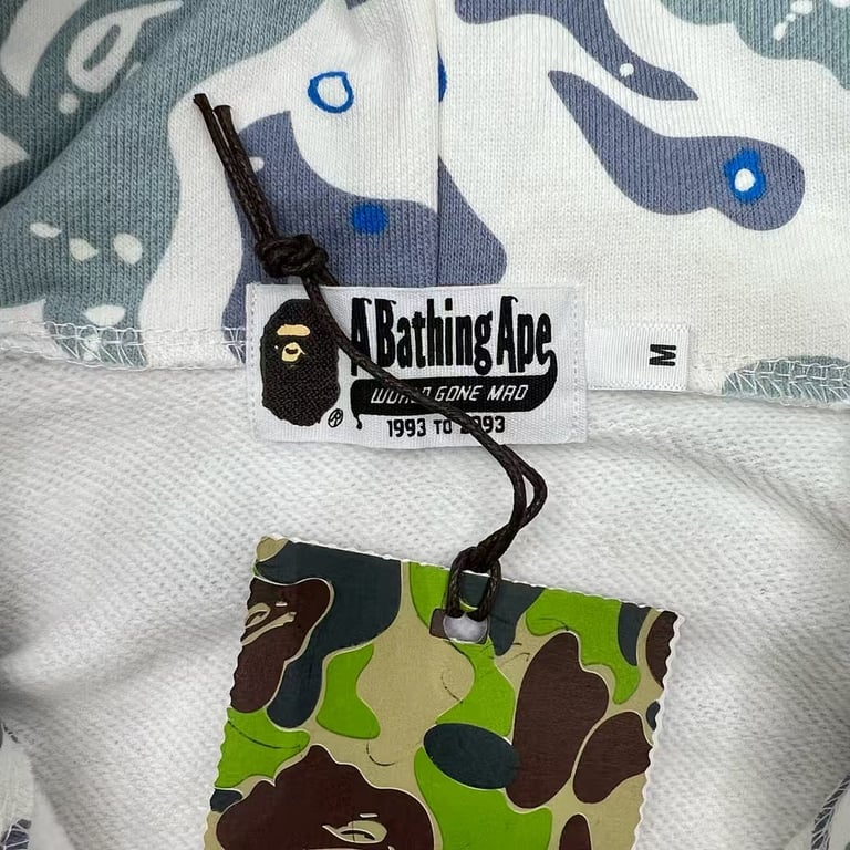 BAPE Shark Full Zip Hoodie Camo White - 7