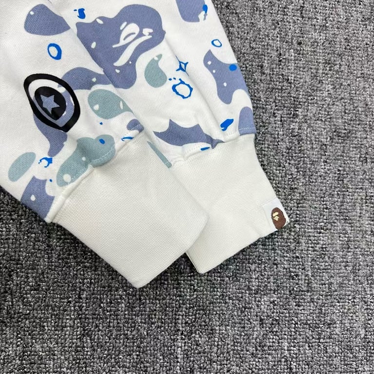 BAPE Shark Full Zip Hoodie Camo White - 8