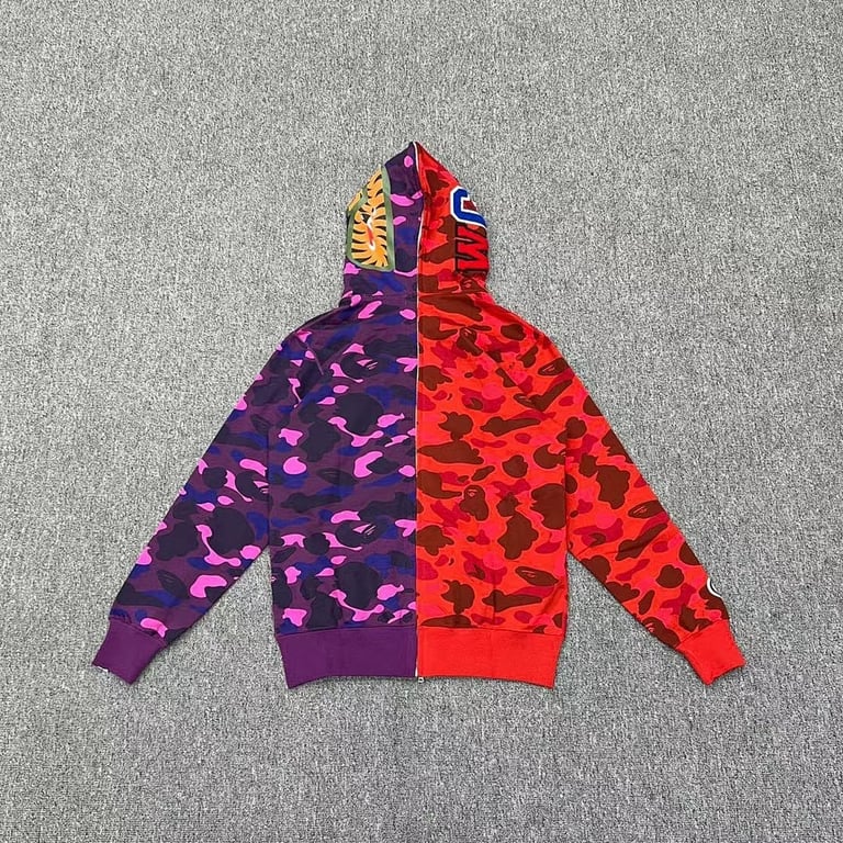 BAPE Shark Full Zip Split Camo Hoodie - 11