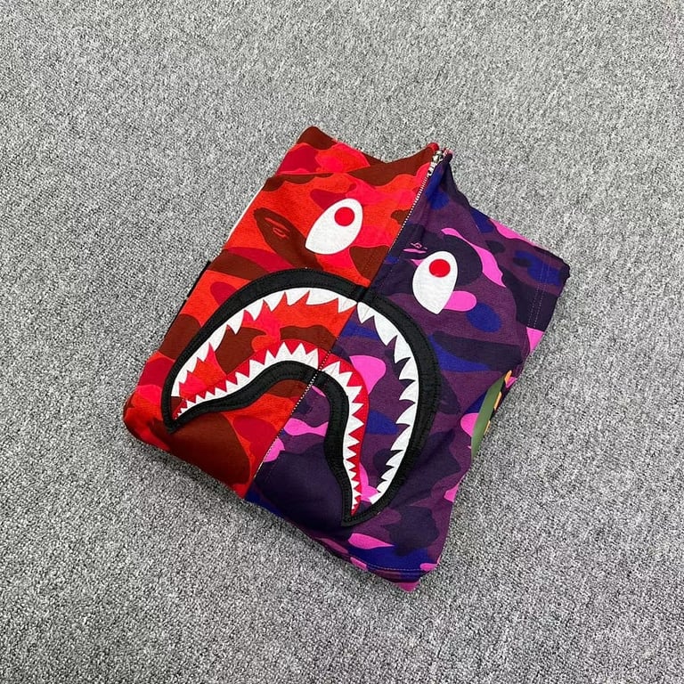 BAPE Shark Full Zip Split Camo Hoodie - 14