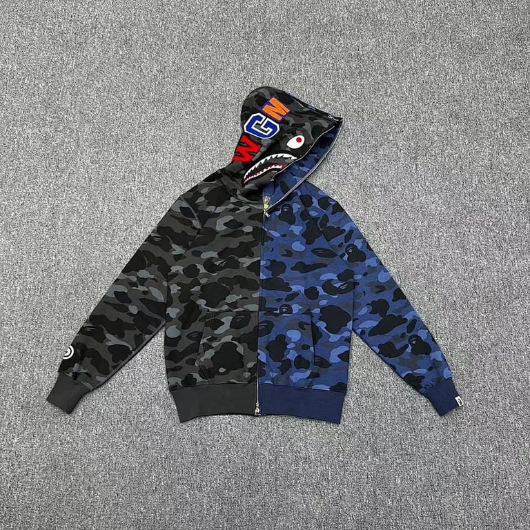 BAPE Shark Full Zip Split Camo Hoodie - 3