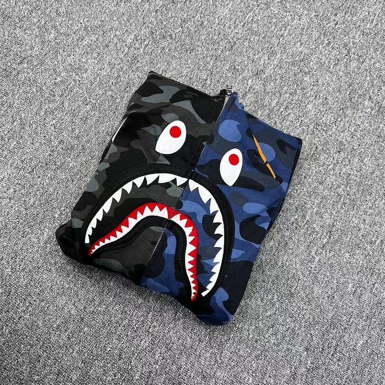 BAPE Shark Full Zip Split Camo Hoodie - 5