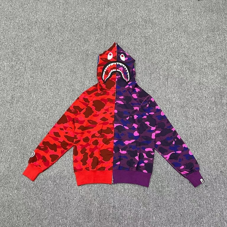 BAPE Shark Full Zip Split Camo Hoodie - 10