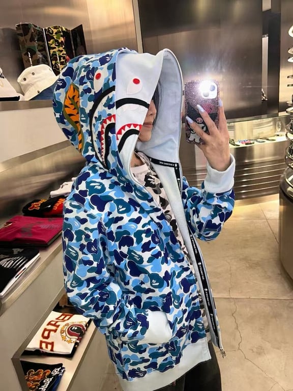 BAPE Double Hood Shark Full Zip Hoodie - 19