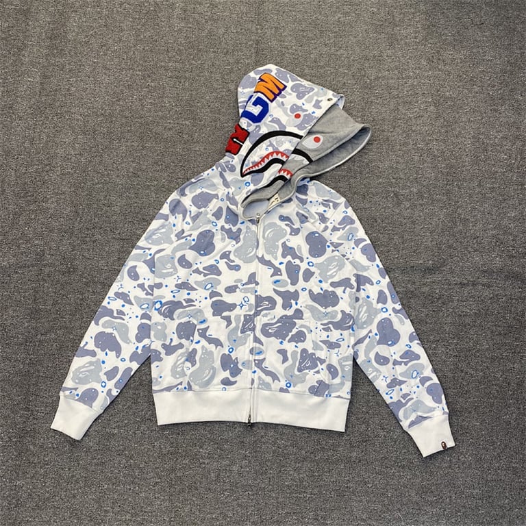 BAPE Double Hood Shark Full Zip Hoodie Starry Night - 3