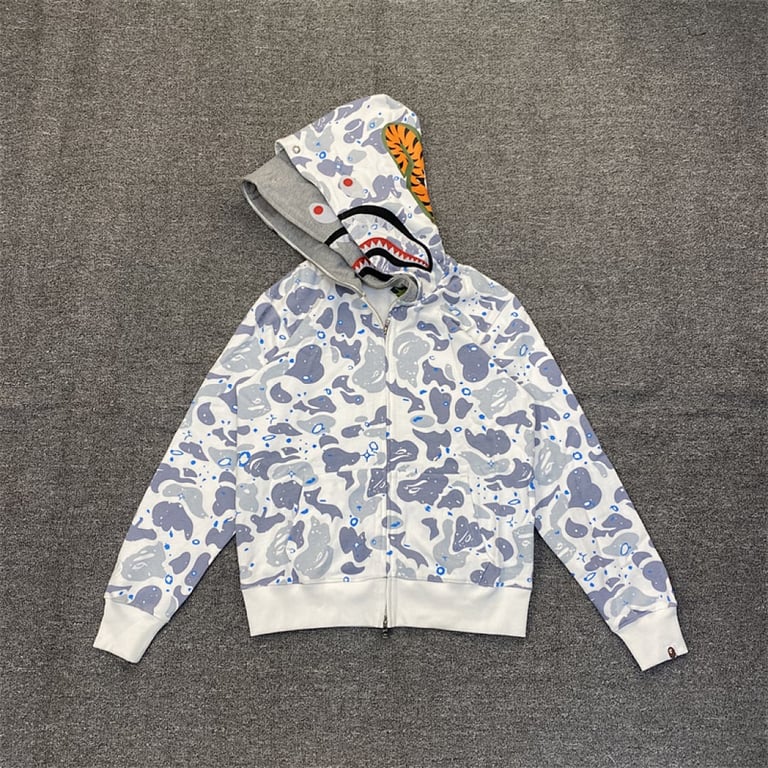 BAPE Double Hood Shark Full Zip Hoodie Starry Night - 4
