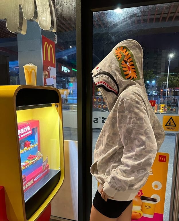 BAPE Shark Full Zip Hoodie White Camo - 11