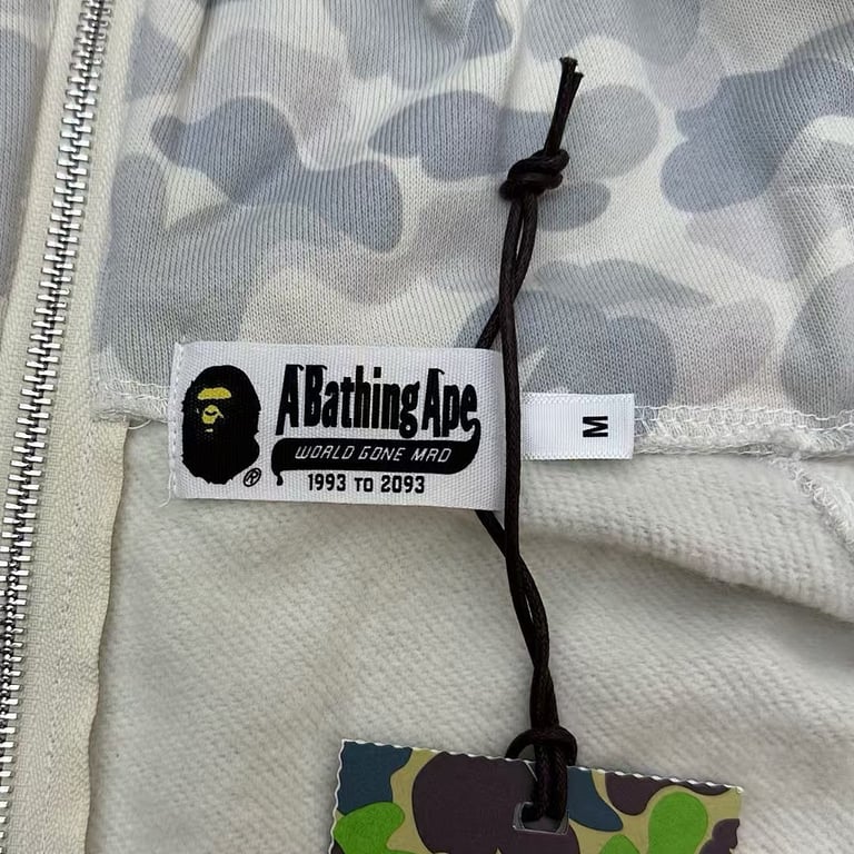 BAPE Shark Full Zip Hoodie White Camo - 5