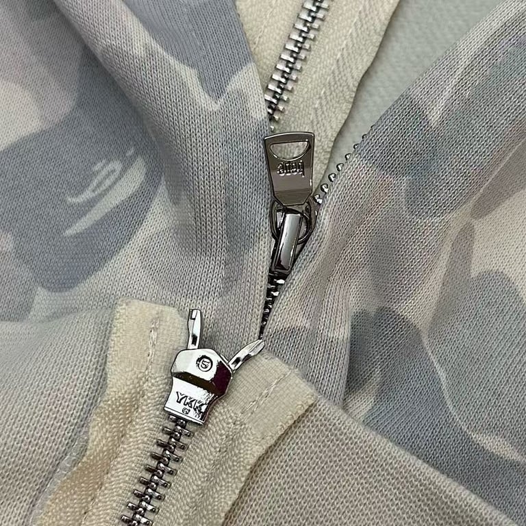 BAPE Shark Full Zip Hoodie White Camo - 6