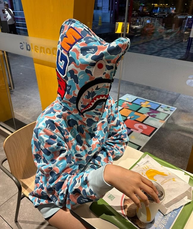 BAPE ABC Camo Full Zip Shark Hoodie Blue - 9