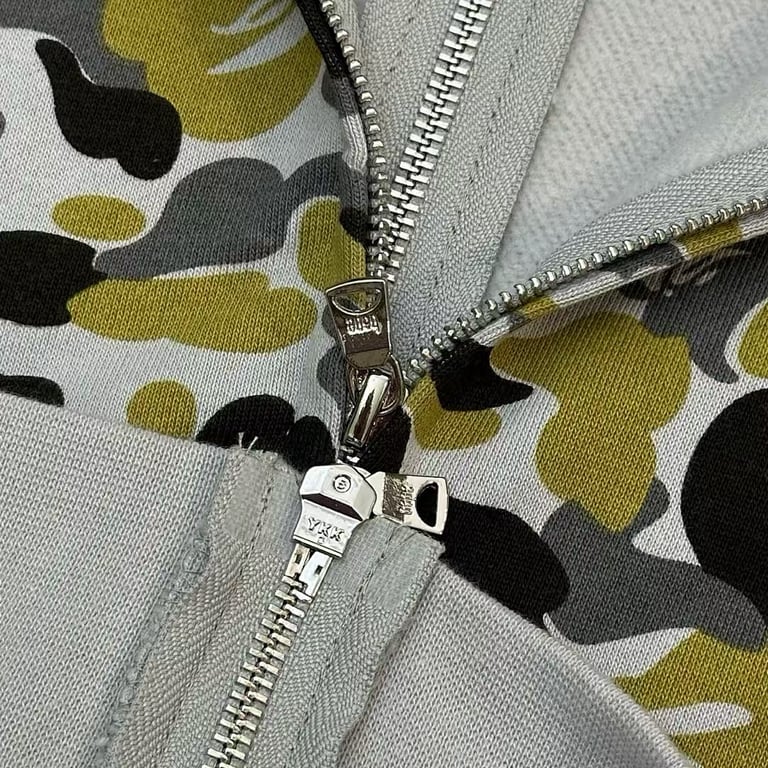 BAPE Double-Sided Shark Full Zip Hoodie Green Camo - 7