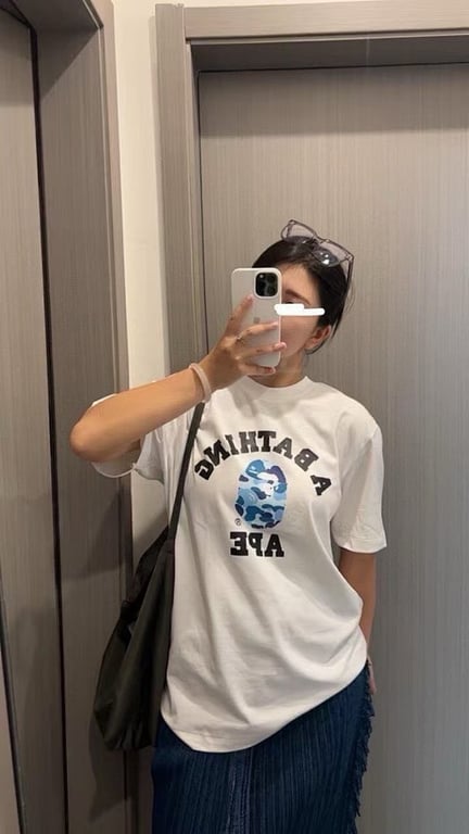 BAPE College Logo Camo Tee - 25