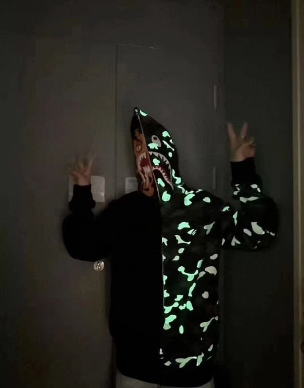 BAPE Shark Tiger Full Zip Hoodie Camo Split - 11