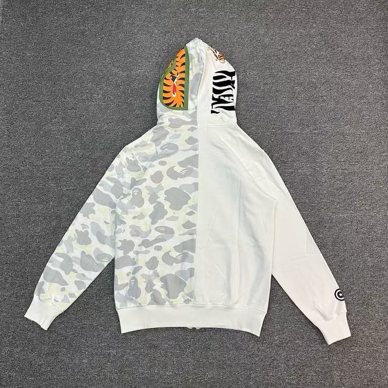 BAPE Shark Tiger Full Zip Hoodie Camo Split - 14
