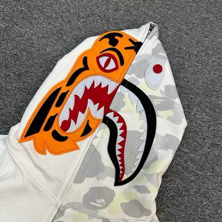 BAPE Shark Tiger Full Zip Hoodie Camo Split - 15
