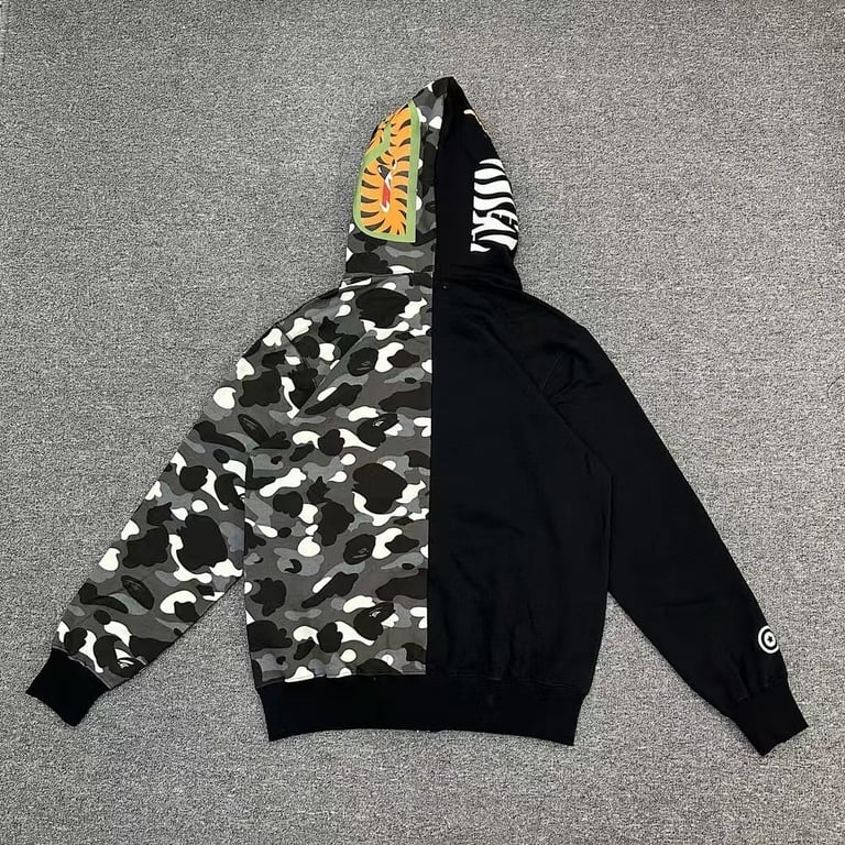 BAPE Shark Tiger Full Zip Hoodie Camo Split - 3