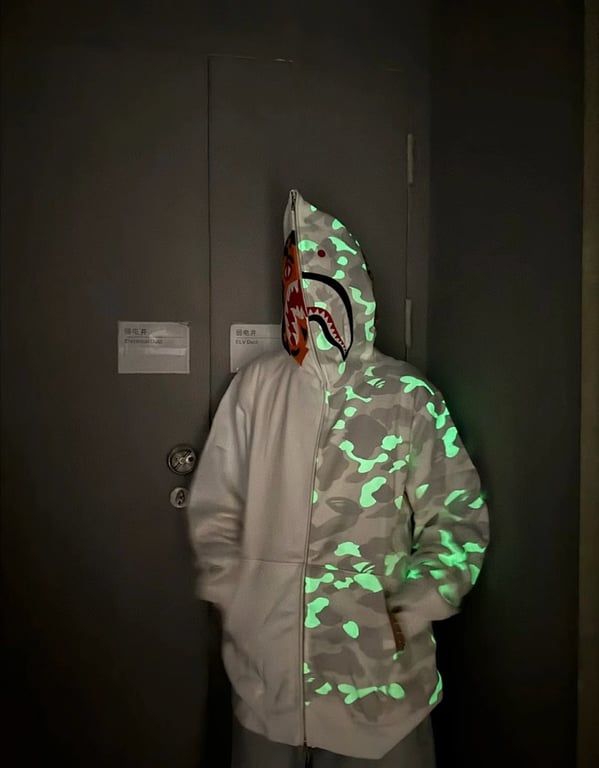 BAPE Shark Tiger Full Zip Hoodie Camo Split - 24