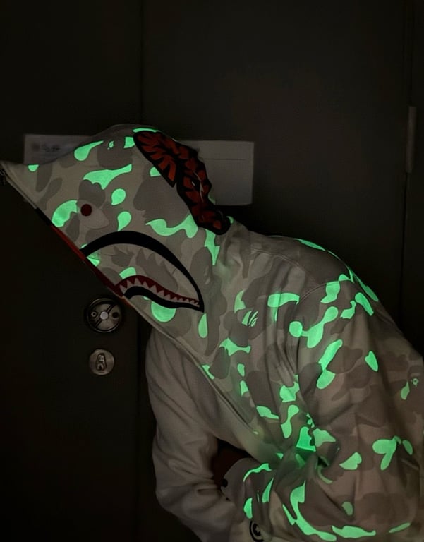 BAPE Shark Tiger Full Zip Hoodie Camo Split - 25