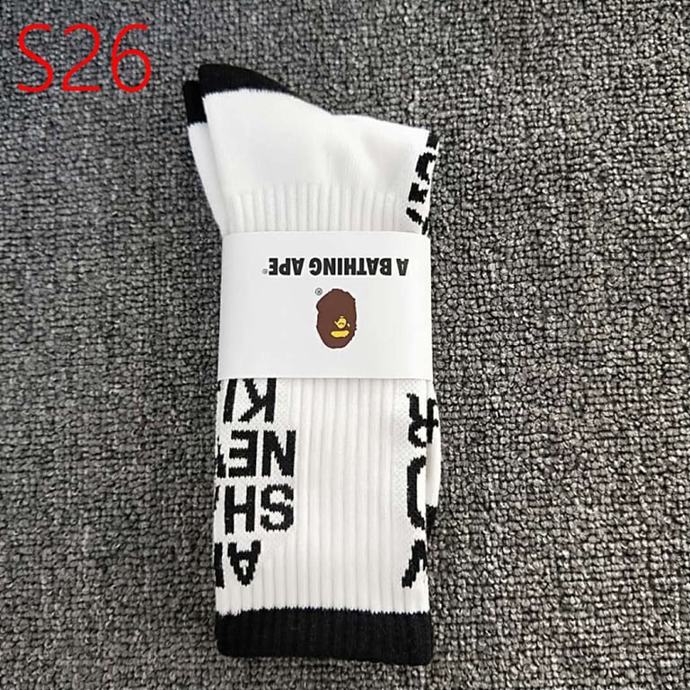 Bape Ape Head Towel Bottom Socks Long Tube - 26